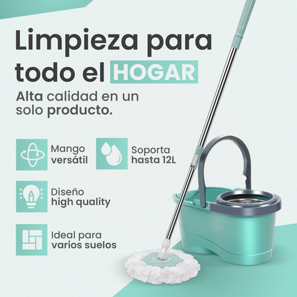 FREGONA GIRATORIA DE MICROFIBRA CON CUBO