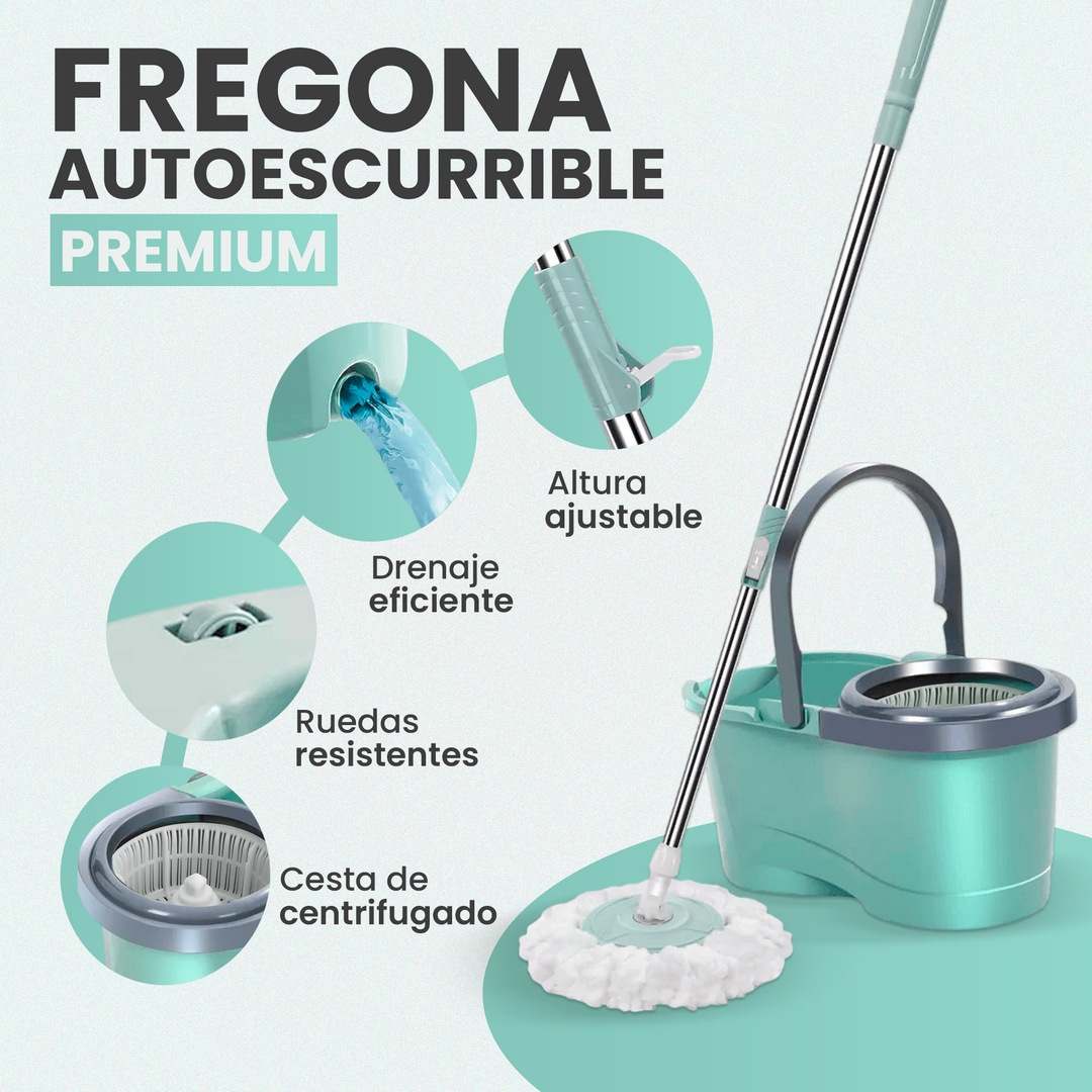 FREGONA GIRATORIA DE MICROFIBRA CON CUBO